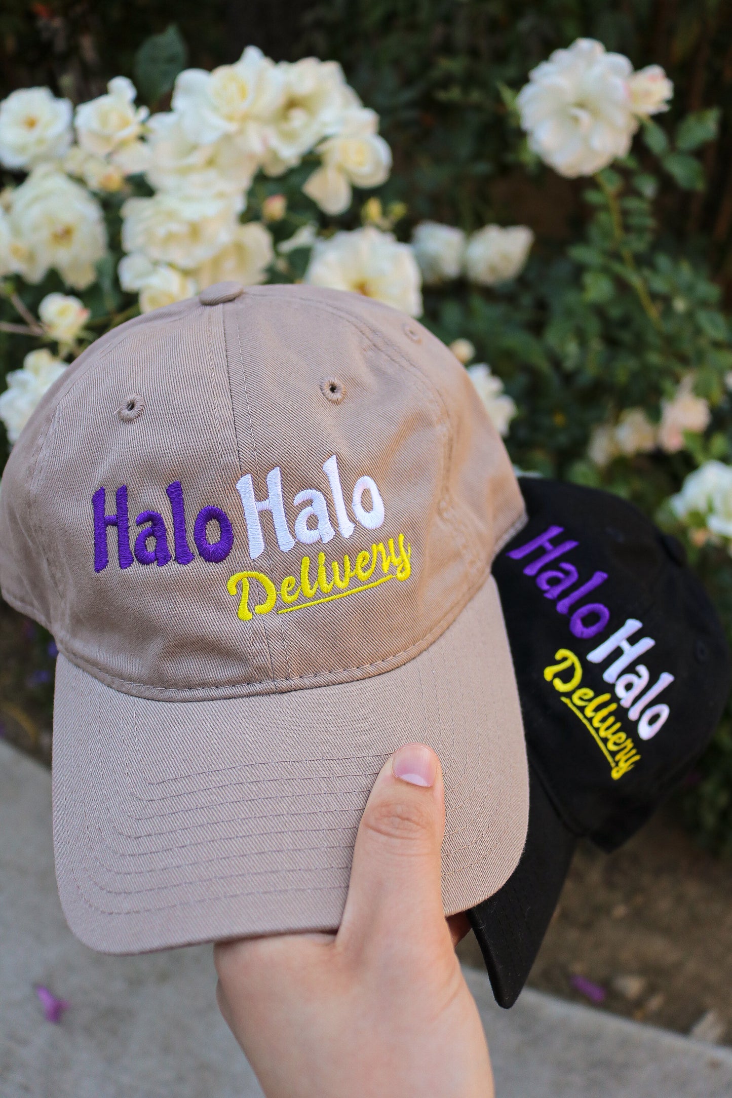 Tan Halo Halo Delivery Dad Hats