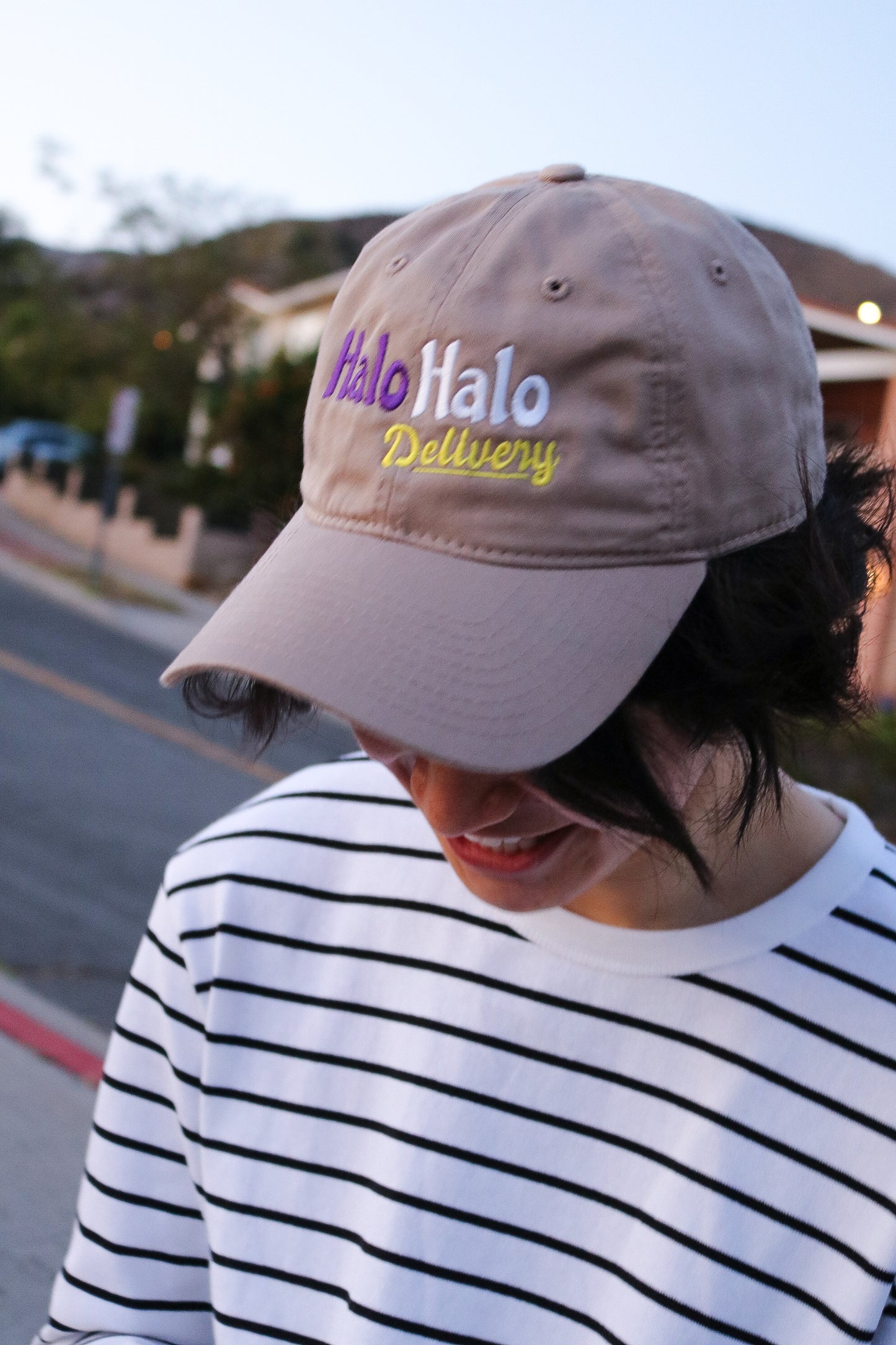 Tan Halo Halo Delivery Dad Hats