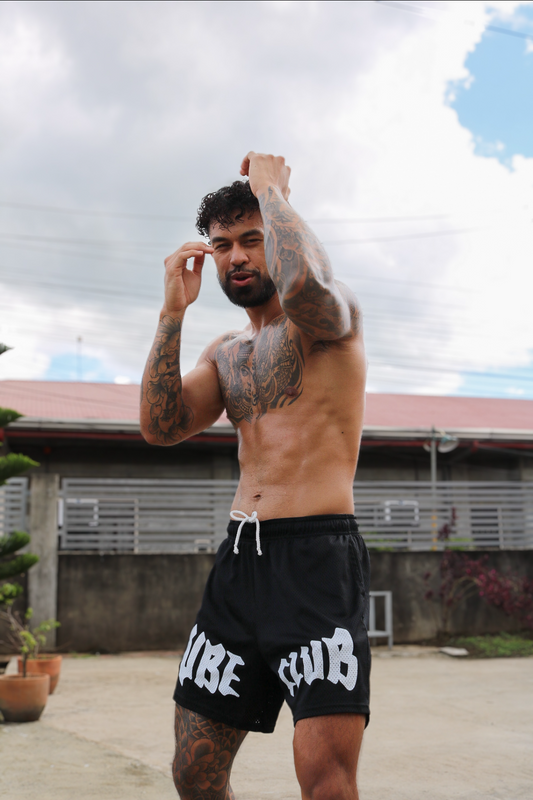 Black Mesh Shorts